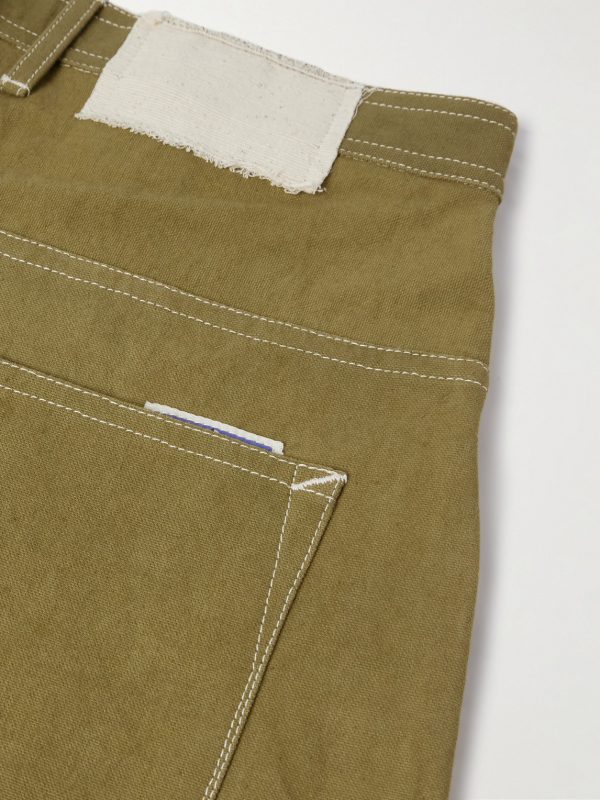 Lush Wide-Leg Pleated Organic Cotton-Canvas Trousers - CU