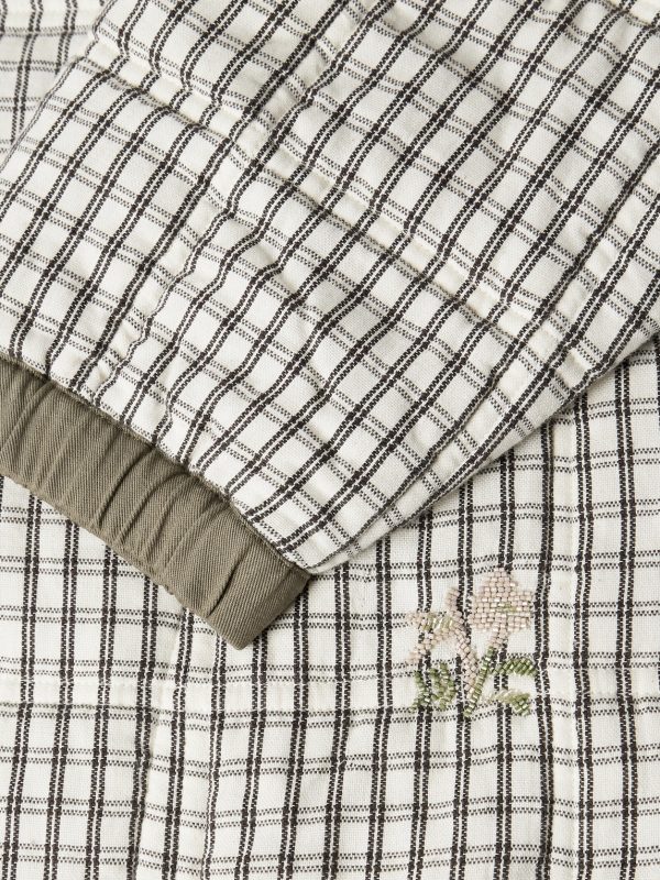 Mineral Quilted Checked Organic Cotton Half-Zip Sweater - E1
