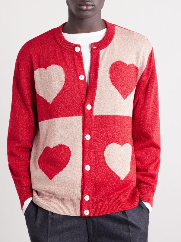 Hearts Lamé Cardigan - FR
