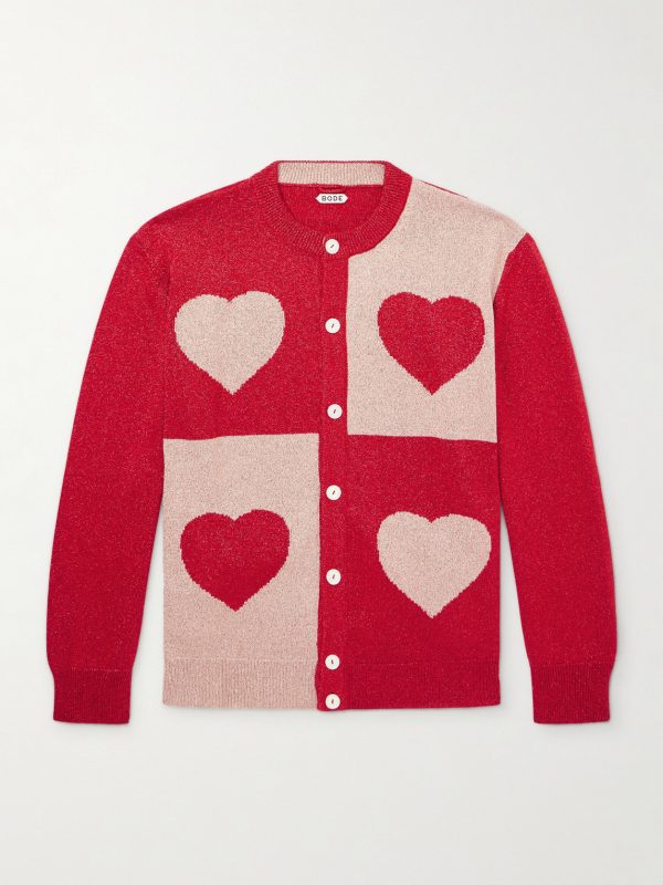 Hearts Lamé Cardigan