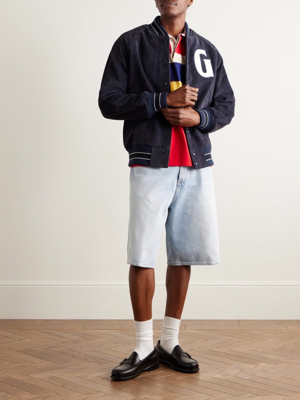 Logo-Appliquéd Suede Varsity Jacket - OU Logo-Appliquéd Suede Varsity Jacket - OU