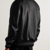 Logo-Appliquéd Full-Grain Leather Varsity Jacket - BK Logo-Appliquéd Full-Grain Leather Varsity Jacket - BK