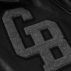 Logo-Appliquéd Full-Grain Leather Varsity Jacket - CU Logo-Appliquéd Full-Grain Leather Varsity Jacket - CU