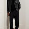 Logo-Appliquéd Full-Grain Leather Varsity Jacket - OU Logo-Appliquéd Full-Grain Leather Varsity Jacket - OU