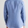 Nick Slim-Fit Cutaway-Collar Linen Shirt - BK