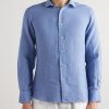 Nick Slim-Fit Cutaway-Collar Linen Shirt - FR