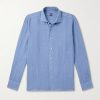Nick Slim-Fit Cutaway-Collar Linen Shirt