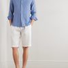 Nick Slim-Fit Cutaway-Collar Linen Shirt - OU
