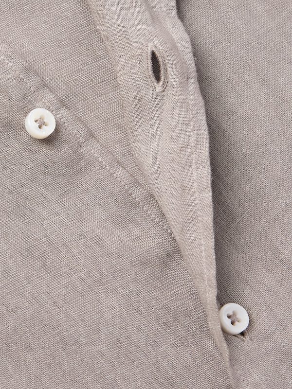 Nick Slim-Fit Cutaway-Collar Linen Shirt - CU