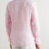 Nick Slim-Fit Cutaway-Collar Linen Shirt - BK Nick Slim-Fit Cutaway-Collar Linen Shirt - BK