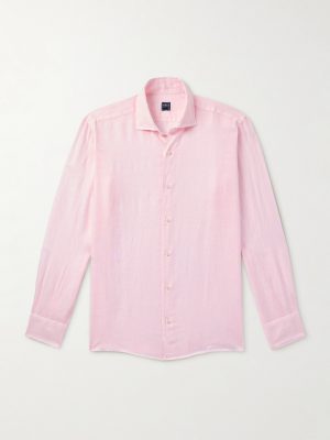 Nick Slim-Fit Cutaway-Collar Linen Shirt Nick Slim-Fit Cutaway-Collar Linen Shirt