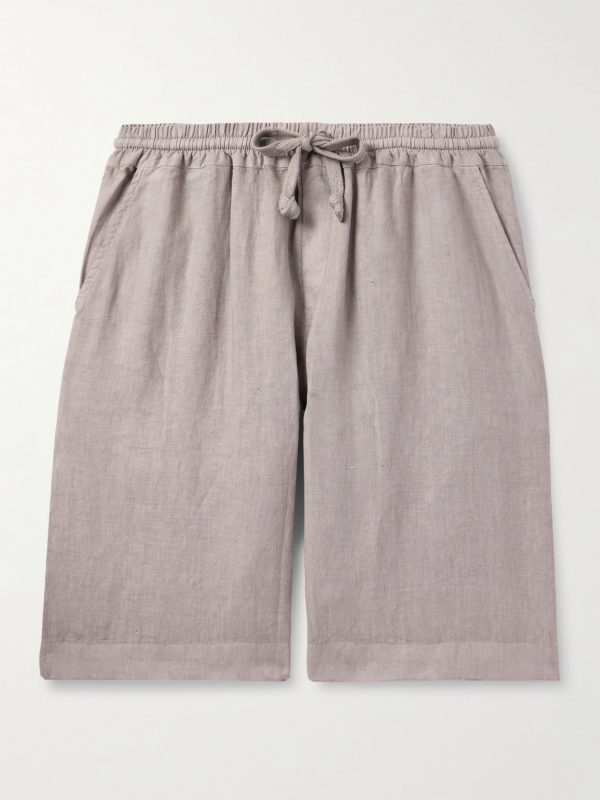 Vico Straight-Leg Linen Drawstring Shorts Vico Straight-Leg Linen Drawstring Shorts