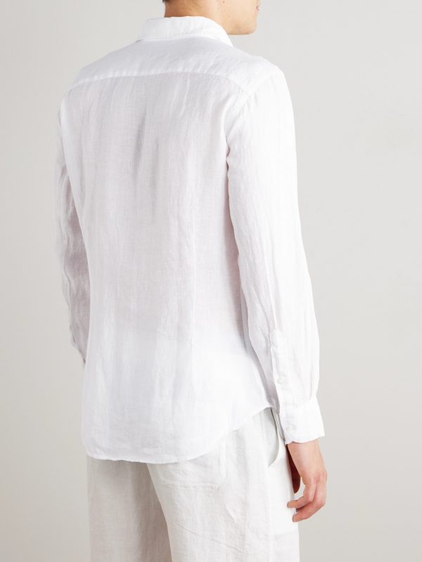 Nick Slim-Fit Cutaway-Collar Linen Shirt - BK Nick Slim-Fit Cutaway-Collar Linen Shirt - BK