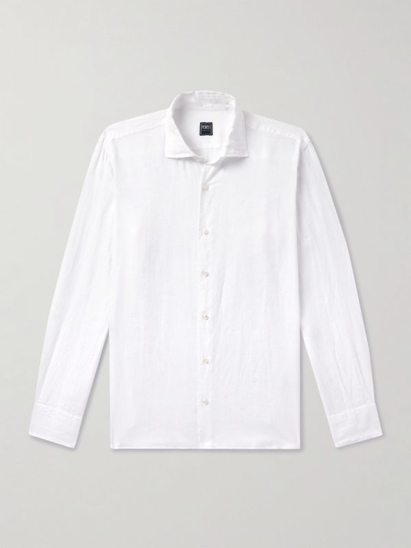 Nick Slim-Fit Cutaway-Collar Linen Shirt Nick Slim-Fit Cutaway-Collar Linen Shirt