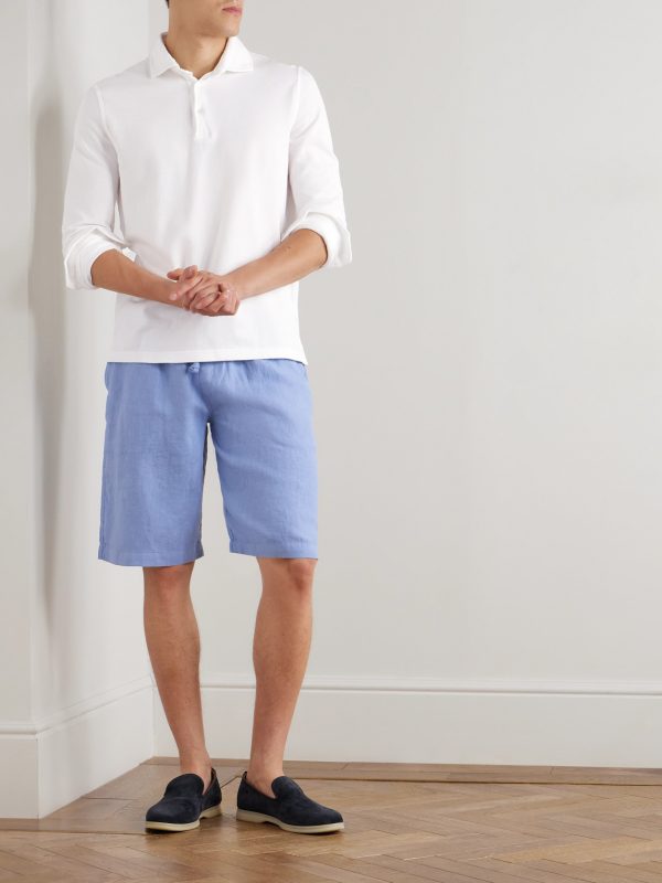Vico Straight-Leg Linen Drawstring Shorts - OU Vico Straight-Leg Linen Drawstring Shorts - OU