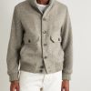 Shawl-Collar Wool and Cashmere-Blend Bomber Jacket - FR Shawl-Collar Wool and Cashmere-Blend Bomber Jacket - FR