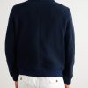Slim-Fit Ribbed-Knit Trimmed Wool-Blend Bomber Jacket - BK