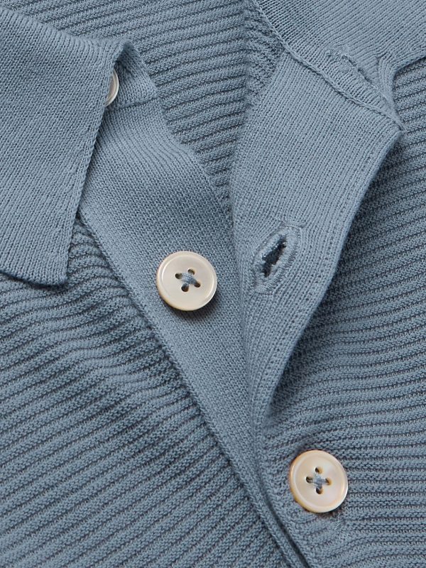 Slim-Fit Ribbed Cotton Polo Shirt - CU
