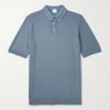 Slim-Fit Ribbed Cotton Polo Shirt