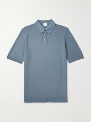 Slim-Fit Ribbed Cotton Polo Shirt Slim-Fit Ribbed Cotton Polo Shirt