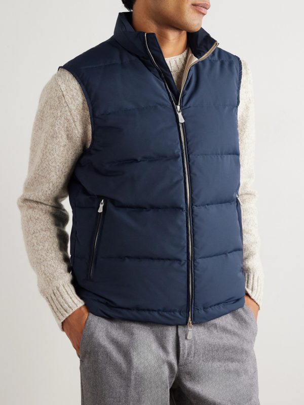Quilted Tech Wool-Blend Down Gilet - FR