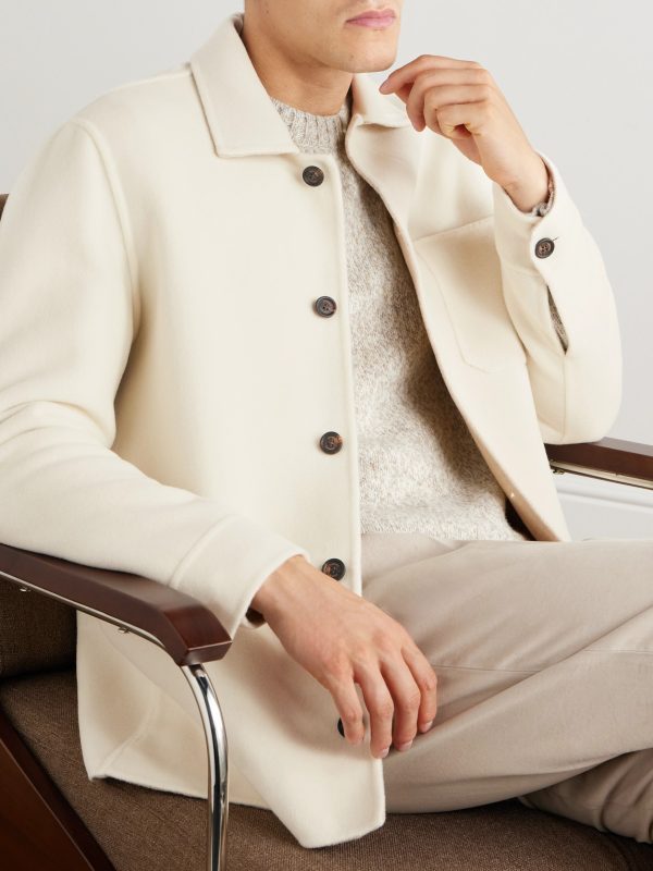 Slim-Fit Wool, Cashmere and Silk-Blend Overshirt - FR