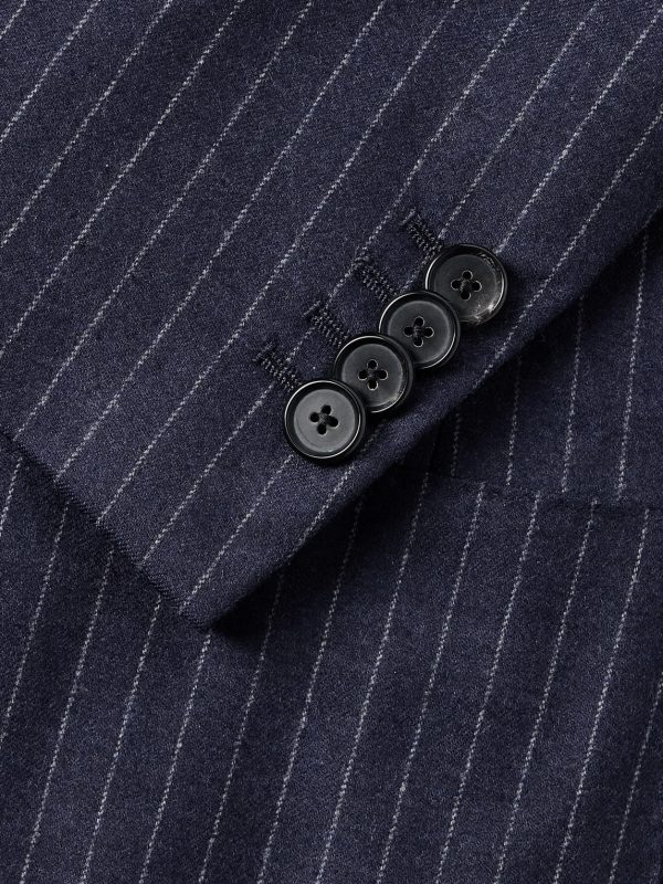 Double-Breasted Pinstriped Wool Suit Jacket - CU Double-Breasted Pinstriped Wool Suit Jacket - CU