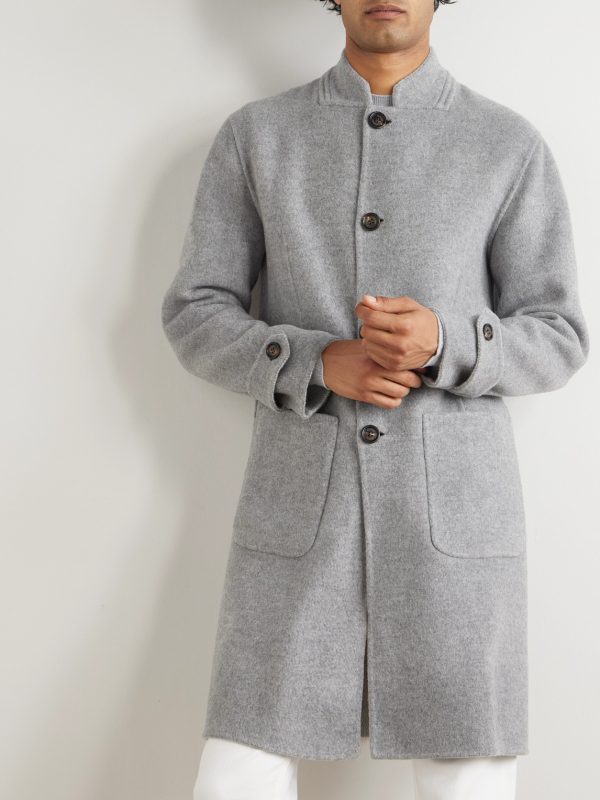 Herringbone Wool and Cashmere-Blend Overcoat - E2 Herringbone Wool and Cashmere-Blend Overcoat - E2