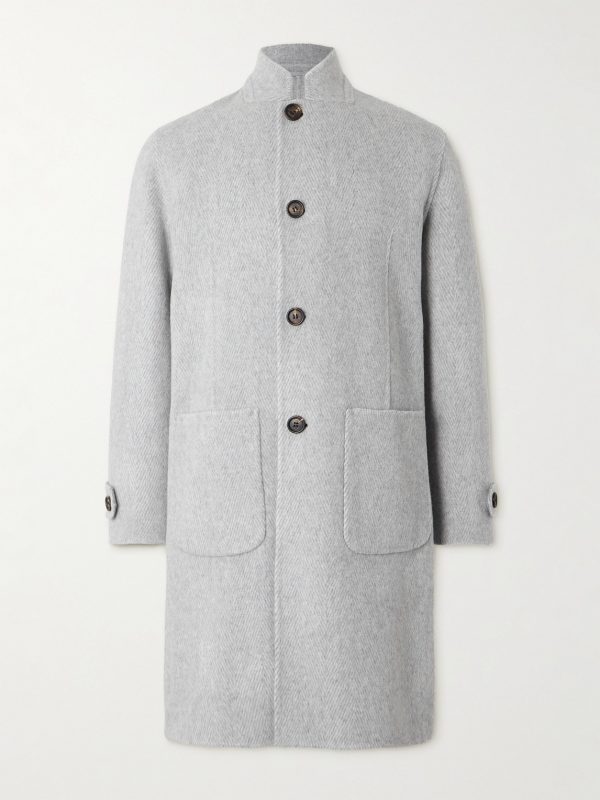 Herringbone Wool and Cashmere-Blend Overcoat Herringbone Wool and Cashmere-Blend Overcoat