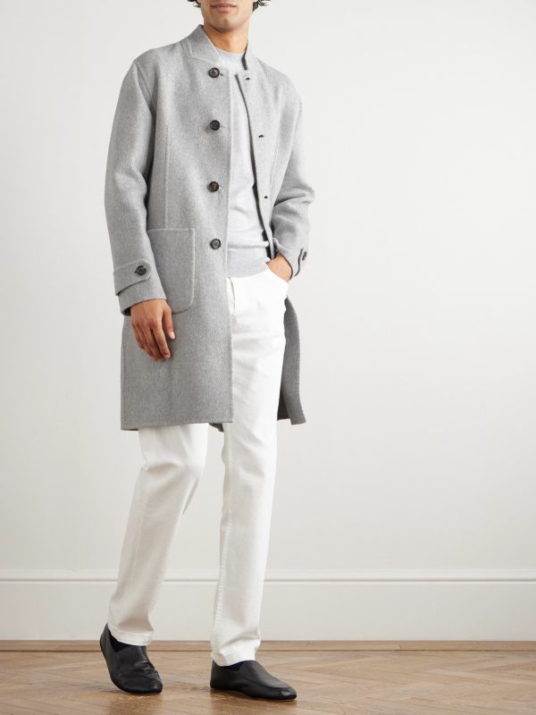 Herringbone Wool and Cashmere-Blend Overcoat - OU Herringbone Wool and Cashmere-Blend Overcoat - OU