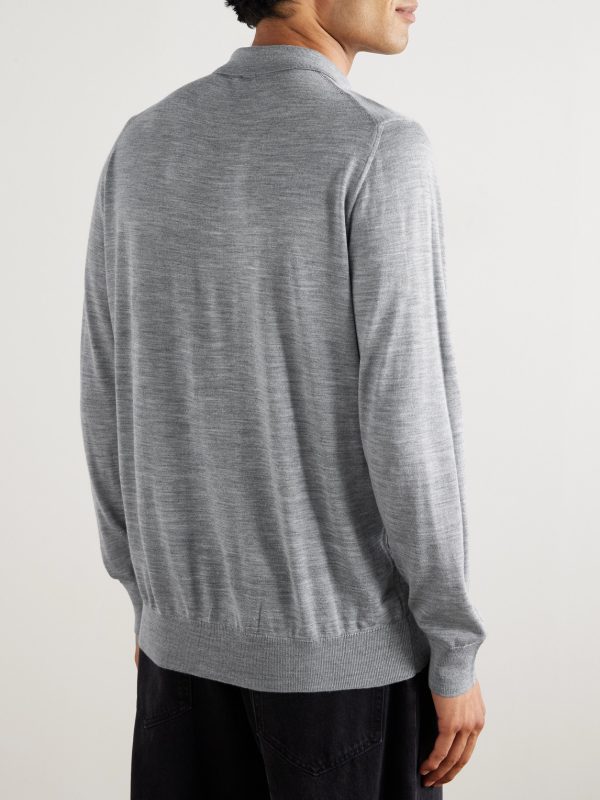 Wool, Silk and Cashmere-Blend Polo Shirt - BK Wool, Silk and Cashmere-Blend Polo Shirt - BK