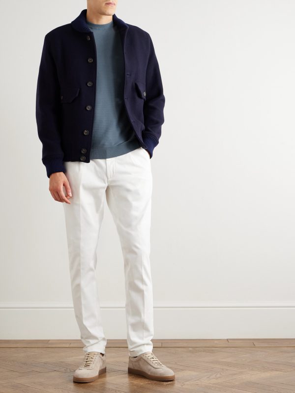 Slim-Fit Ribbed Cotton T-Shirt - OU