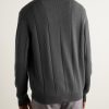 Ribbed Wool Zip-Up Cardigan - BK Ribbed Wool Zip-Up Cardigan - BK