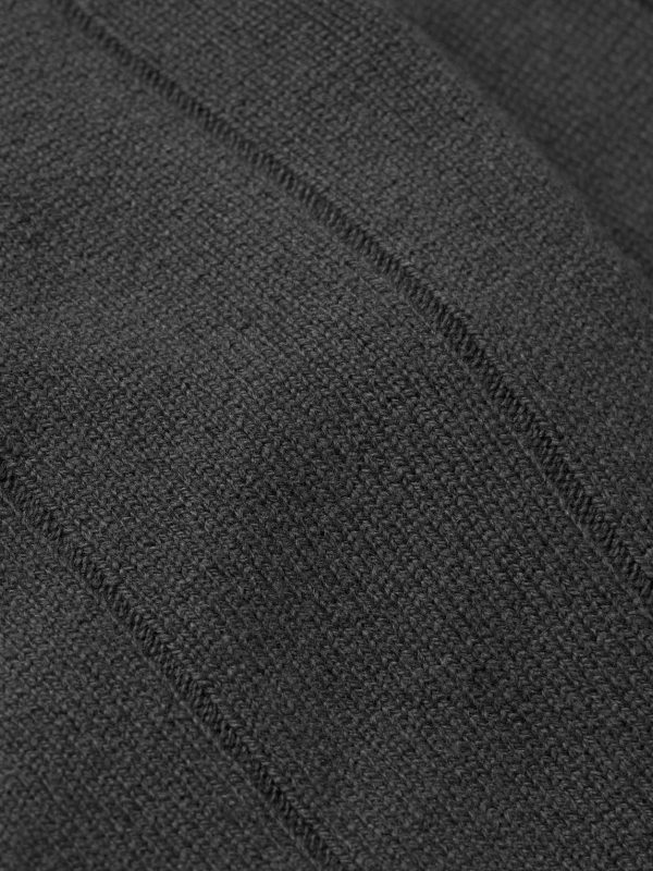 Ribbed Wool Zip-Up Cardigan - E1 Ribbed Wool Zip-Up Cardigan - E1