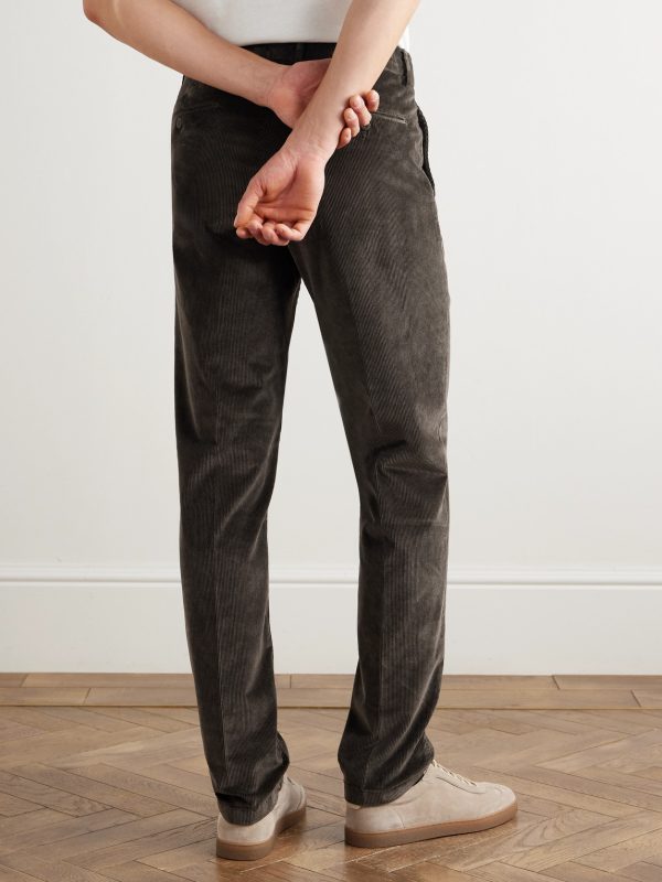 Straight-Leg Stretch Cotton and Modal-Blend Corduroy Trousers - BK Straight-Leg Stretch Cotton and Modal-Blend Corduroy Trousers - BK