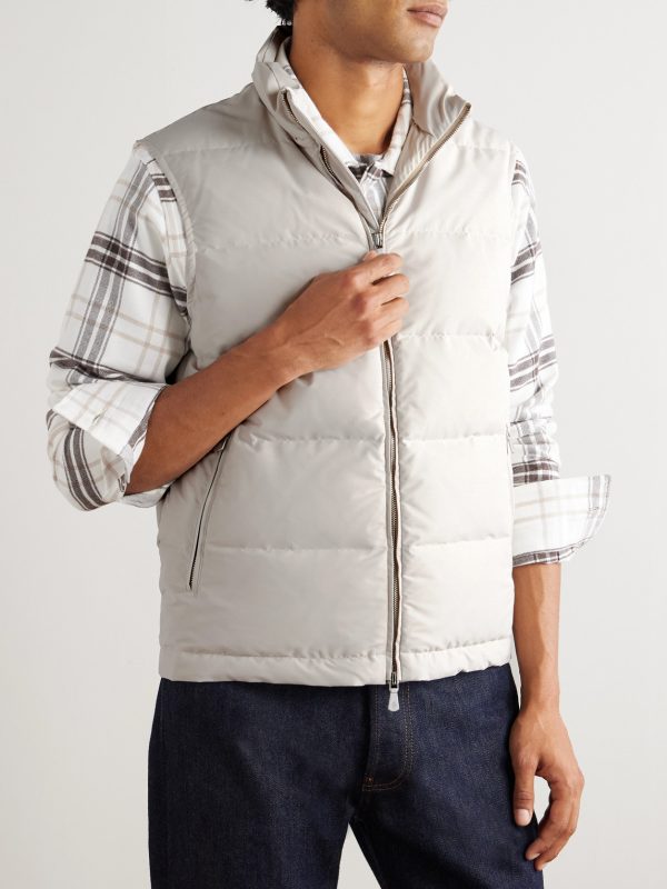 Quilted Tech Wool-Blend Down Gilet - FR