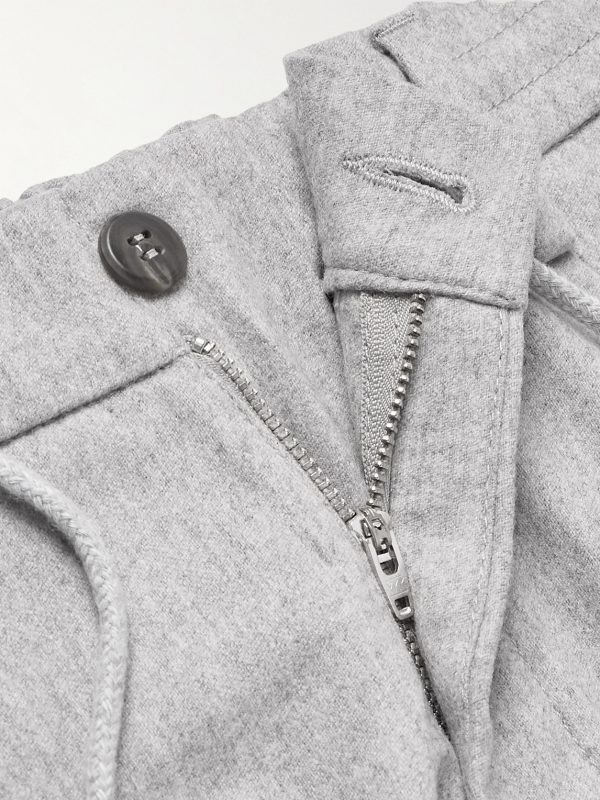 Slim-Fit Straight-Leg Pleated Stretch Wool and Cashmere-Blend Drawstring Trousers - E1 Slim-Fit Straight-Leg Pleated Stretch Wool and Cashmere-Blend Drawstring Trousers - E1