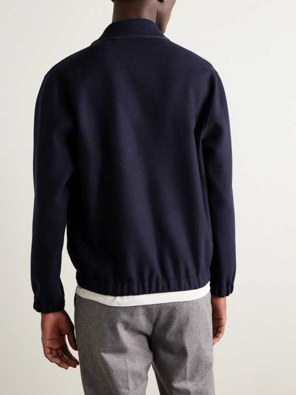 Wool-Felt Bomber Jacket - BK Wool-Felt Bomber Jacket - BK