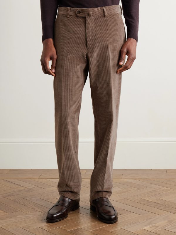 Slim-Fit Straight-Leg Cotton-Blend Corduroy Suit Trousers - FR Slim-Fit Straight-Leg Cotton-Blend Corduroy Suit Trousers - FR
