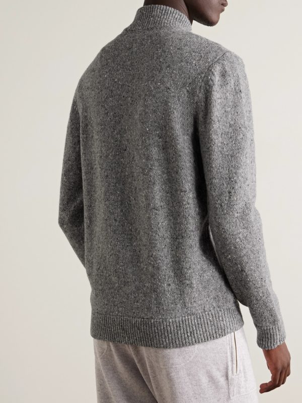 Wool-Blend Zip-Up Cardigan - BK