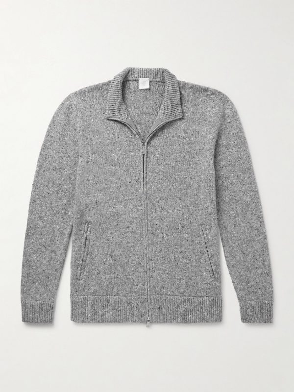 Wool-Blend Zip-Up Cardigan