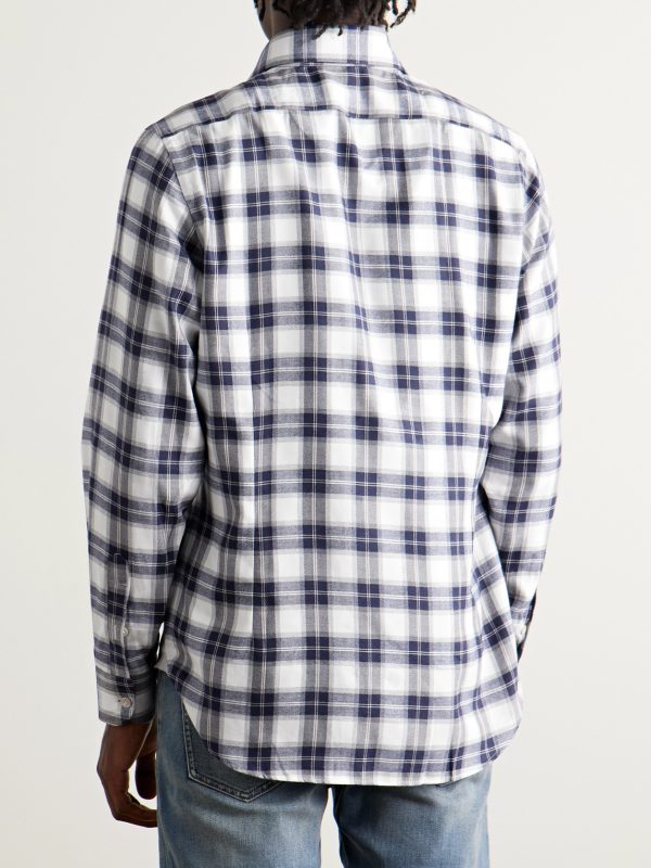 Checked Cotton and Lyocell-Blend Flannel Shirt - BK