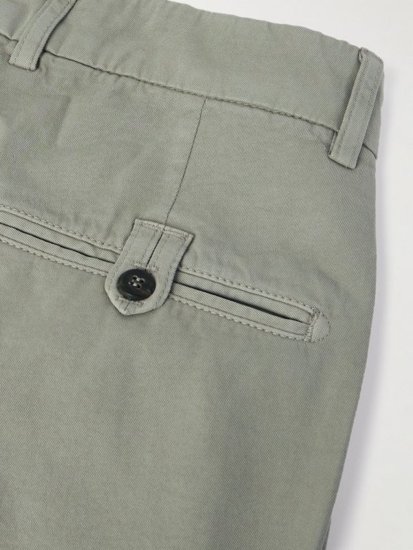 Tapered Pleated Stretch Cotton and Lyocell-Blend Twill Trousers - CU Tapered Pleated Stretch Cotton and Lyocell-Blend Twill Trousers - CU
