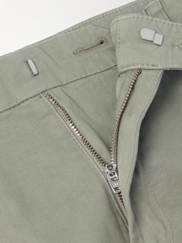 Tapered Pleated Stretch Cotton and Lyocell-Blend Twill Trousers - E1 Tapered Pleated Stretch Cotton and Lyocell-Blend Twill Trousers - E1
