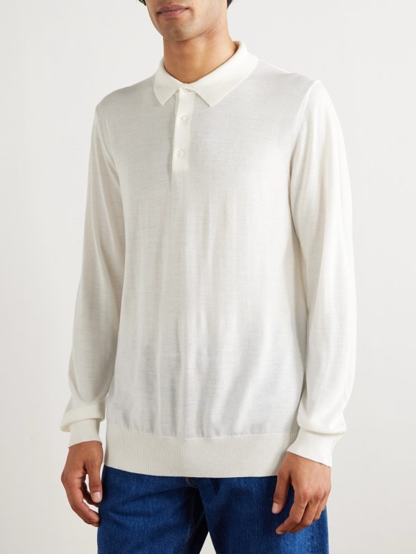 Wool, Silk and Cashmere-Blend Polo Shirt - FR
