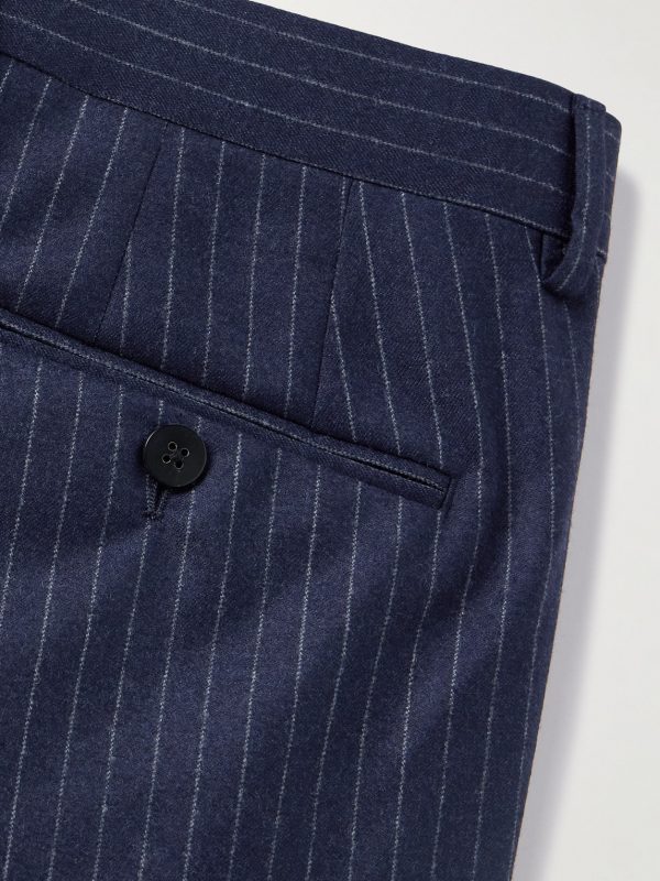 Slim-Fit Pinstriped Wool Suit Trousers - CU Slim-Fit Pinstriped Wool Suit Trousers - CU