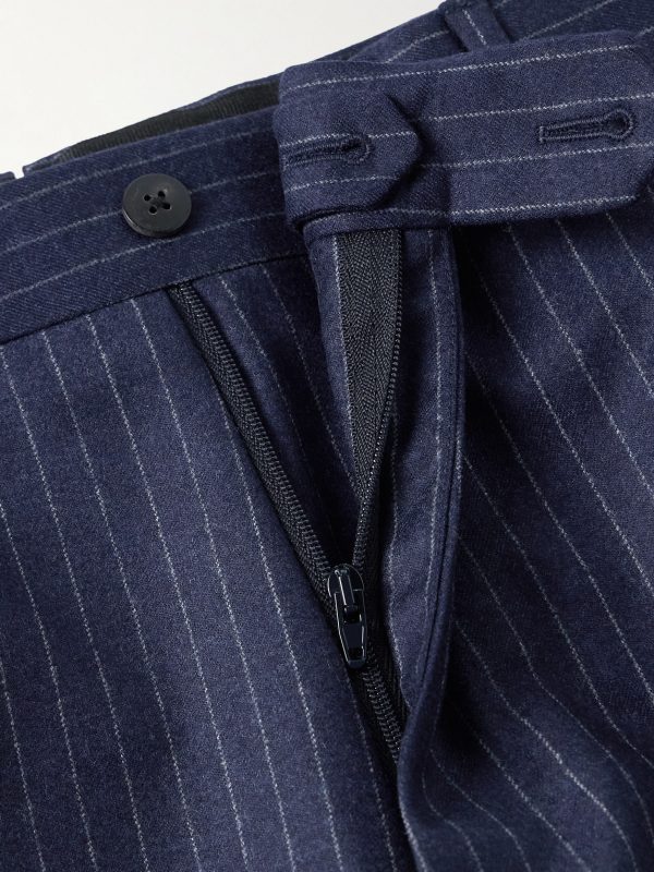 Slim-Fit Pinstriped Wool Suit Trousers - E1 Slim-Fit Pinstriped Wool Suit Trousers - E1