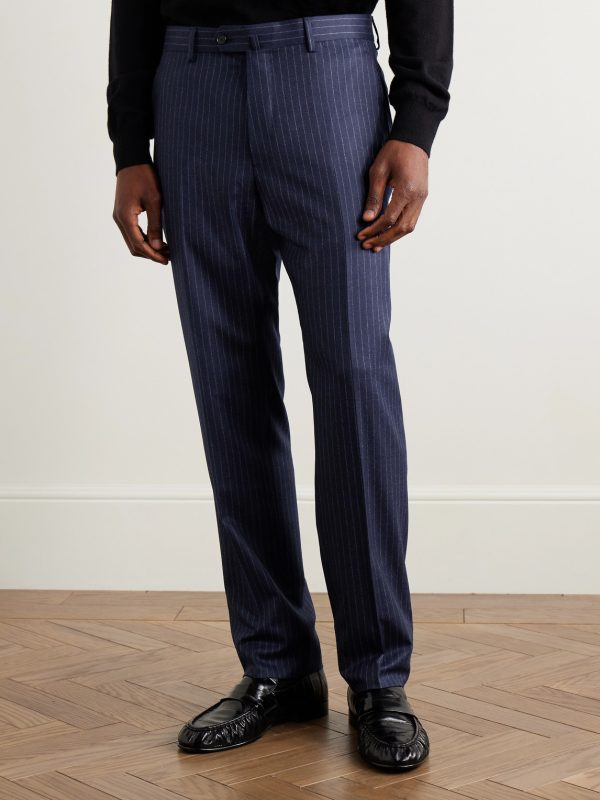 Slim-Fit Pinstriped Wool Suit Trousers - FR Slim-Fit Pinstriped Wool Suit Trousers - FR