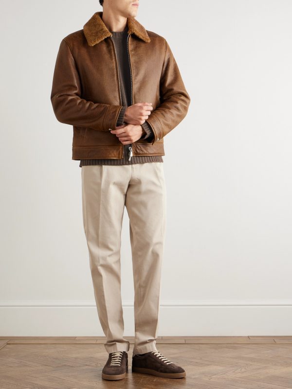 Slim-Fit Shearling Jacket - OU Slim-Fit Shearling Jacket - OU