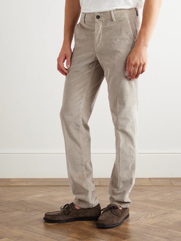 Slim-Fit Straight-Leg Stretch Cotton and Modal-Blend Corduroy Trousers - FR Slim-Fit Straight-Leg Stretch Cotton and Modal-Blend Corduroy Trousers - FR